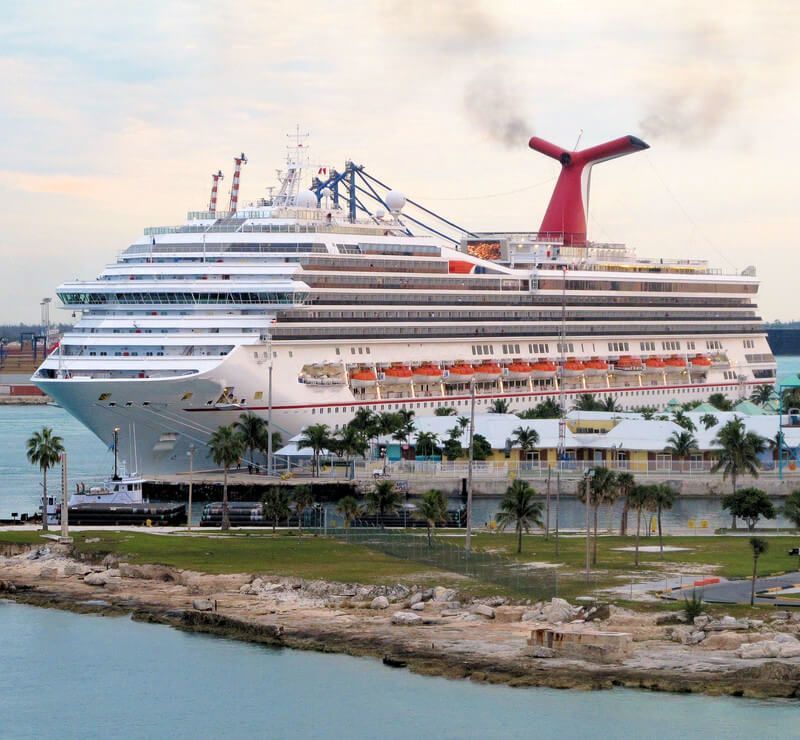 Large cruise liner at port